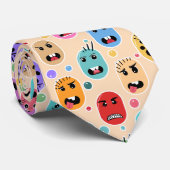 Emoties kleurige gezichten stropdas (Opgerold)