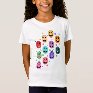 Emoties kleurige gezichten t-shirt