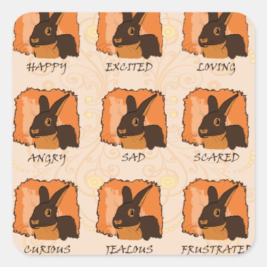 EMOTIES - LILA VIERKANTE STICKER (Voorkant)