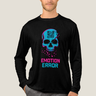 Emotion Error Glitch Skull Graphic Long Sleeve T-S Tri-Blend Shirt
