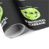 Emotional Cabbage Funny Veggie Pun Dark BG Cadeaupapier (Rol Hoek)