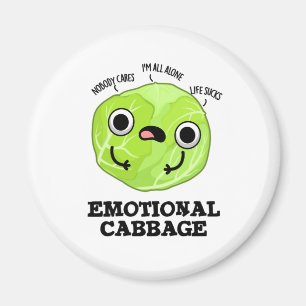 Emotional Cabbage Funny Veggie Pun Magneet