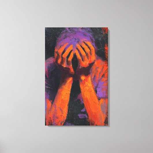 Emotional Expressionist | Orange and Purple Agony  Canvas Afdruk (Voorkant)