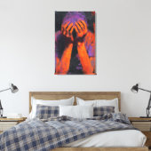 Emotional Expressionist | Orange and Purple Agony  Canvas Afdruk (Insitu (Slaapkamer))