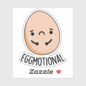 Emotional Funny Emotional Egg Pun Sticker (Vel)