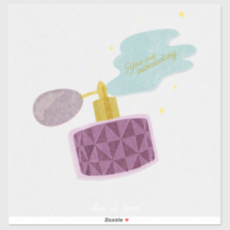 Emotional Love Quote Purple Perfume Bottle Art Sticker
