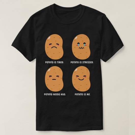 Emotional Potato Cute Potato Potato Spud T-shirt (Design voorkant)