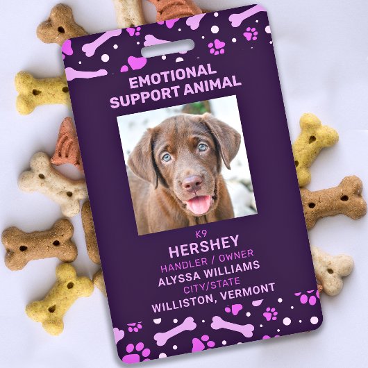 Emotional Support Animal ID Service Pet Dog Foto Badge