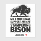Emotional Support Bison Funny Mental Health Design Sticker (Vel)