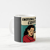 Emotional Support Coffee – Pop Art Comfort Koffiemok (Voorkant links)