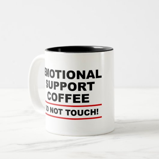 Emotional Support Coffee Tweekleurige Koffiemok (Voorkant links)