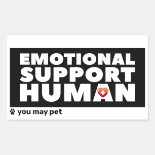 Emotional Support Human hart & pow print Rechthoekige Sticker