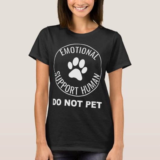 Emotional Support Human T-Shirt Service Dog Funny (Voorkant)