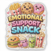 Emotional Support Snack Custom-Cut Vinyl Sticker (Devant)