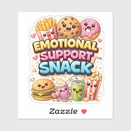 Emotional Support Snack Custom-Cut Vinyl Sticker (Feuille)