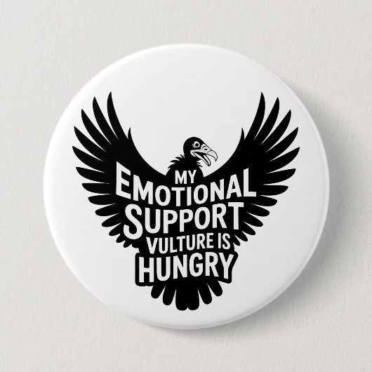 Emotional Support Vulture Funny Mental Health Meme Ronde Button 7,6 Cm (Voorkant)