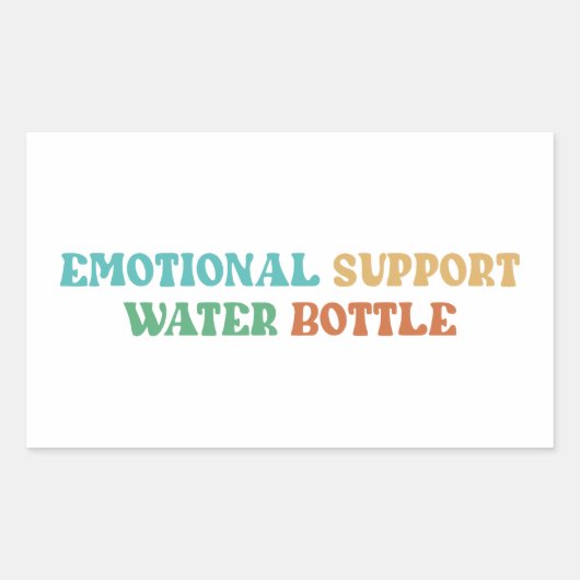 Emotional Support Water Bottle Rechthoekige Sticker (Voorkant)