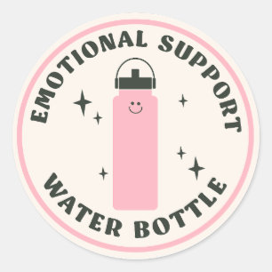 Emotional Support Water Bottle Ronde Sticker