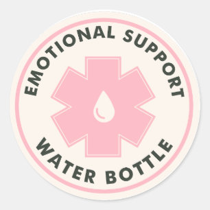 Emotional Support Water Bottle Ronde Sticker