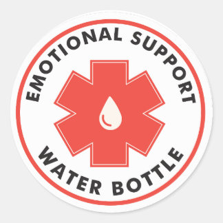 Emotional Support Water Bottle Ronde Sticker