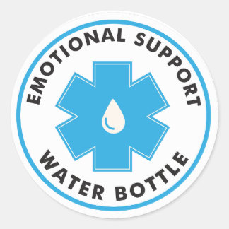 Emotional Support Water Bottle Ronde Sticker