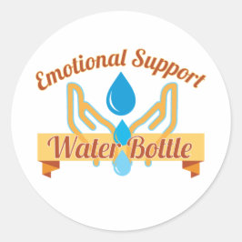 Emotional Support Water Bottle Round Sticker