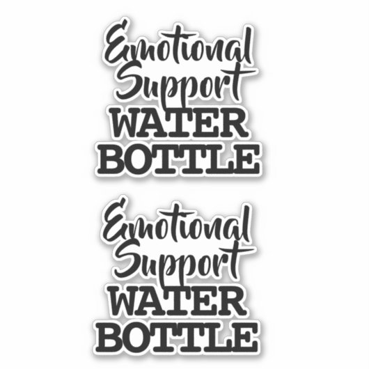Emotional Support Water Bottle Sticker (Voorkant)