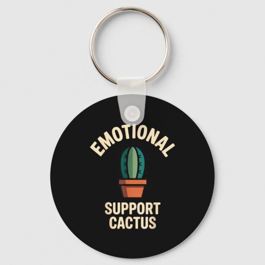 Emotional Suprt Cactus Funny Succulent Humor Outfi Sleutelhanger (Voorkant)
