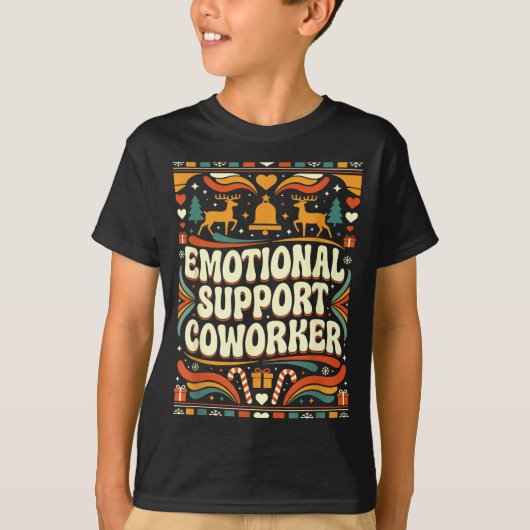 Emotional Suprt Coworker Funny Ugly Christmas Swea T-shirt (Voorkant)