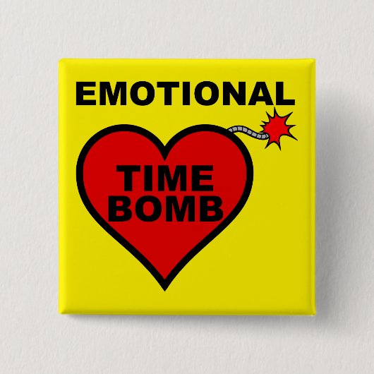 Emotional Time Bomb Funny Button Badge Pin (Voorkant)