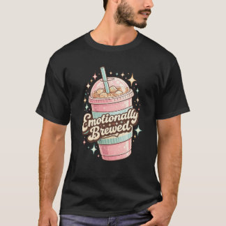 Emotioneel Gebrouwen Roze IJskoffie Mooie T-Shirt