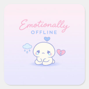 Emotioneel Offline Esthetische Introvert Vierkante Sticker