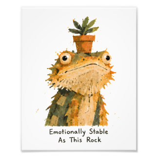 Emotioneel stabiele baardagaam kunst foto afdruk