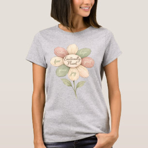 Emotioneel vloeiende bloem waterverf wellness kuns t-shirt