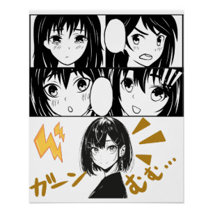 Emotionele Anime grids. Geen BG Perfect Poster