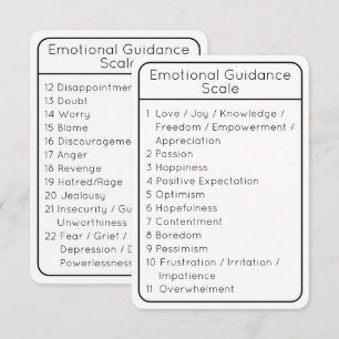 Emotionele geleidingsschaal Witte tweezijdige Kaar Kaart