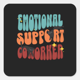 Emotionele hulp Coworker Cat Classic Vierkante Sticker
