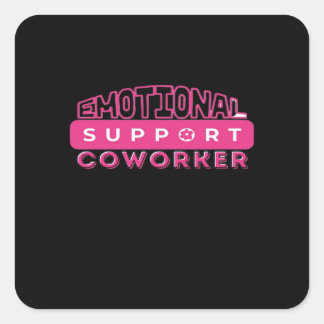 Emotionele hulp Coworker Pink Flower Essential Vierkante Sticker