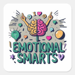 Emotionele intelligentie vierkante sticker