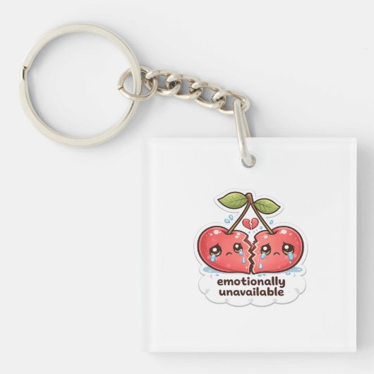 Emotionele Kersen Acryl Sleutelhangers (Voorkant)