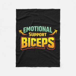 Emotionele Ondersteuning Biceps Grappige Gym Bro H Fleece Deken