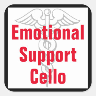 Emotionele ondersteuning Cello - Grappige Sticker