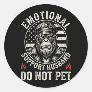 Emotionele Ondersteuning Echtgenoot Niet Aaien Gra Ronde Sticker