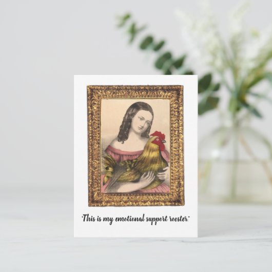 Emotionele Ondersteuning Haan Grappig Briefkaart (Staand voorkant)