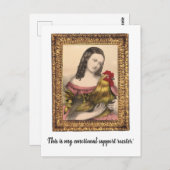 Emotionele Ondersteuning Haan Grappig Briefkaart (Voorkant / Achterkant)