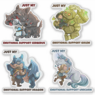 Emotionele ondersteuning Mythical Creatures vinyl Sticker