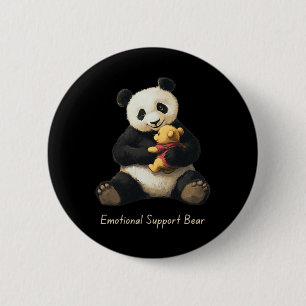 Emotionele ondersteuning Panda Beer met een Schatt Ronde Button 5,7 Cm