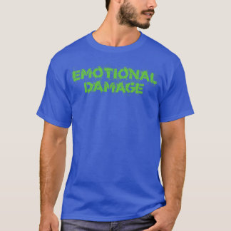 Emotionele schade groene tekst t-shirt