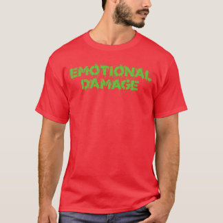 Emotionele schade groene tekst t-shirt