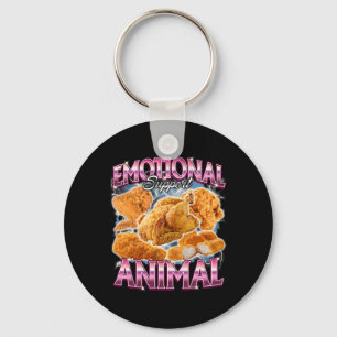 Emotionele steun dier gebakken kip grappig ongemak sleutelhanger
